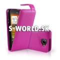 Kožený obal HTC One X - Wallet Flip ružová