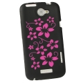 Silikónový obal HTC One X - Flora čierna
