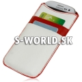 Kožený obal Samsung Galaxy S3 - Pouch Red Line biela