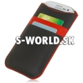 Kožený obal Samsung Galaxy S3 - Pouch Red Line čierna