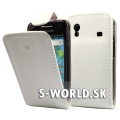 Kožený obal Samsung Galaxy Ace - Flip biela