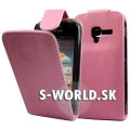 Kožený obal Samsung Galaxy Ace 2 - Flip ružová