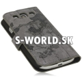 Kožený obal Samsung Galaxy S3 - World Map šedá