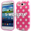 Silikónový obal Samsung Galaxy S3 - Polka Dots ružová