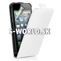 Kožený obal iPhone 5 / 5S – Flip Genuine biela