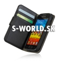Kožený obal Samsung Galaxy Ace 2 - Wallet Stand čierna