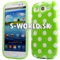 Silikónový obal Samsung Galaxy S3 - Polka Dots zelená