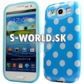 Silikónový obal Samsung Galaxy S3 - Polka Dots modrá