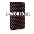 Kožený obal Samsung Galaxy Note 10.1 N8000 - Polka Dots ružovo-čierna