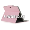 Kožený obal Samsung Galaxy Note 10.1 N8000 - Stand svetlo-ružová