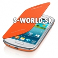 Kožený obal Samsung Galaxy S3 Mini - Flip Cover oranžová