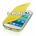 Kožený obal Samsung Galaxy S3 Mini - Flip Cover žltá
