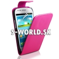 Kožený obal Samsung Galaxy S3 Mini - Flip LM ružová