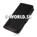 Kožený obal Samsung Galaxy S3 Mini - Croco Wallet čierna