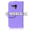 Kožený obal Samsung Galaxy S3 Mini - Diamond Wallet fialová