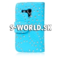 Kožený obal Samsung Galaxy S3 Mini - Diamond Wallet modrá