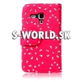Kožený obal Samsung Galaxy S3 Mini - Diamond Wallet ružová