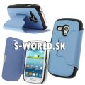 Kožený obal Samsung Galaxy S3 Mini - Slim Stand bledo-modrá