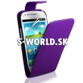 Kožený obal Samsung Galaxy S3 Mini - Flip LM fialová