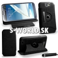 Kožený obal Samsung Galaxy Note II - Rotate čierna