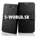 Kožený obal Samsung Galaxy Note II - Shiny Wallet čierna