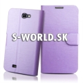 Kožený obal Samsung Galaxy Note II - Shiny Wallet fialová