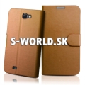 Kožený obal Samsung Galaxy Note II - Shiny Wallet zlatá