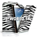 Kožený obal Samsung Galaxy Note II - Flip Zebra