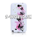 Silikónový obal Samsung Galaxy Note II - Butterfly biela