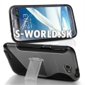 Silikónový obal Samsung Galaxy Note II - S Line Stand čierna
