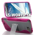 Silikónový obal Samsung Galaxy Note II - S Line Stand ružová