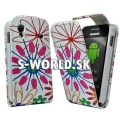 Kožený obal Samsung Galaxy Ace - Floral Flip 