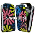 Kožený obal Samsung Galaxy Ace - Flowers Flip multi