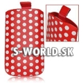 Kožený obal Samsung Galaxy Ace - Polka Pocket červená