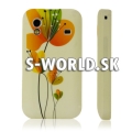 Silikónový obal Samsung Galaxy Ace - Leaves krémová
