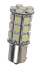 LED žiarovka 12V s päticou BA 15s biela, 27LED/3SMD