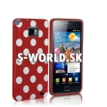 Silikónový obal Samsung Galaxy S II - Polka Dots červená