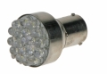LED žiarovka 12V s päticou BAU 15s oranžová, 19LED