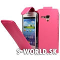 Kožený obal Samsung Galaxy S Duos - Flip ružová