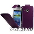 Kožený obal Samsung Galaxy S Duos - Flip fialová