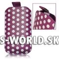 Kožený obal Samsung Galaxy S Duos - Polka Pocket fialová
