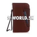 Kožený obal Samsung Galaxy S Duos - Wallet hnedá