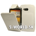 Kožený obal HTC Desire C - Flip biela