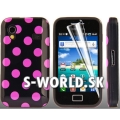 Silikónový obal Samsung Galaxy Ace - Polka čierno-fialová