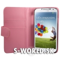 Kožený obal Samsung Galaxy S4 - Wallet svetlo-ružová