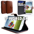 Kožený obal Samsung Galaxy S4 - Wallet LM hnedá