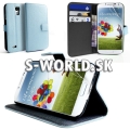 Kožený obal Samsung Galaxy S4 - Wallet LM svetlo-modrá