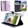 Kožený obal Samsung Galaxy S4 - Wallet LM fialová