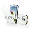 Kožený obal Samsung Galaxy S4 - Flip Genuine - biela