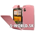 Kožený obal HTC Desire X - Flip svetlo-ružová